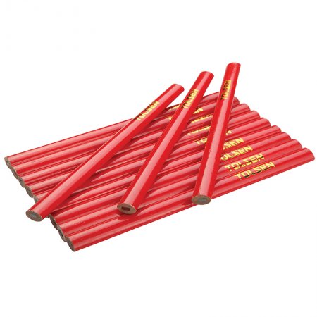 12 crayons de charpentier ovales 12cm Tolsen - 13598 - 12 crayons de charpentier ovales 12cm Tolsen