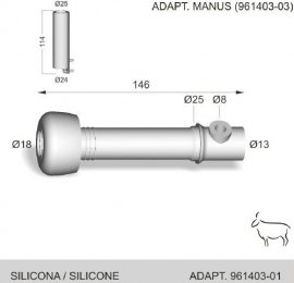 Sachet 2 manchons silicone brebis adaptable Delaval