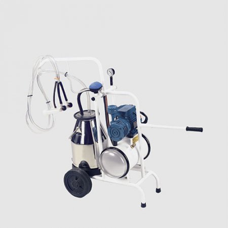 Chariot complet 1 pot 2 postes avec réserve - 2078B1F2 - Chariot complet 1 pot 2 postes avec réserve pour ovins