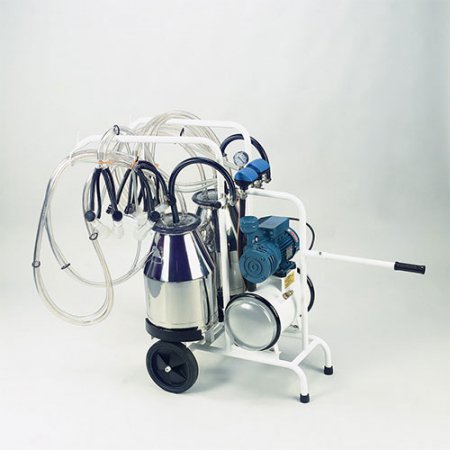 Chariot complet 2 pots 4 postes avec réserve - 2078B4 - Chariot complet 2 pots 4 postes avec réserve pour ovins