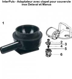 Interpuls-adaptateur-clapet-couvercle-inox-Delaval-Manus