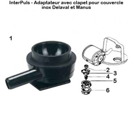 Interpuls-adaptateur-clapet-couvercle-inox-Delaval-Manus