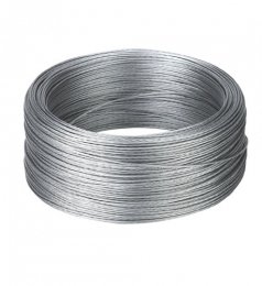 Corde nylon blanc/bleu d.6,5mm avec 6 fils conducteurs inox d.0,20mm 