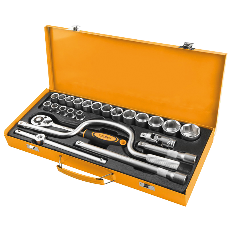 Coffret métal douilles et embouts 1/2'' 24 pièces Tolsen - Douille - Outils