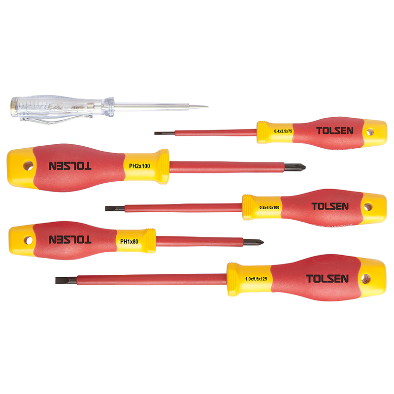 Kit 6 tournevis électricien Tolsen - Tournevis - Outils tolsen