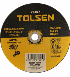 disque à tronconner 230X2X22mm Tolsen