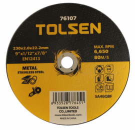 disque à tronconner 230X2X22mm Tolsen