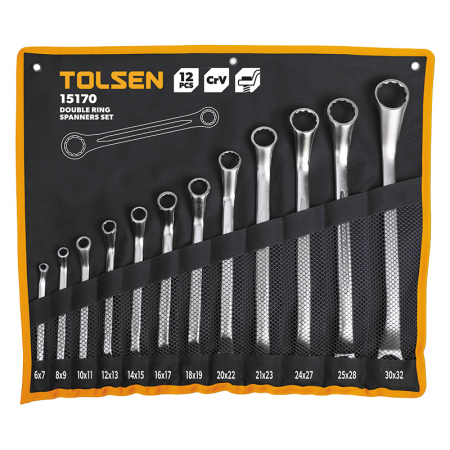 Kit 12 clés polygonales déportées Tolsen - 13715 - Kit 12 clés polygonales déportées Tolsen