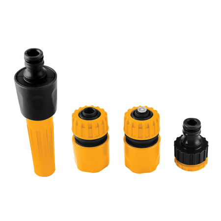 Ensemble de 4 raccords pour tuyau d'arrosage Tolsen - 13828 - Ensemble de 4 raccords pour tuyau d'arrosage Tolsen
