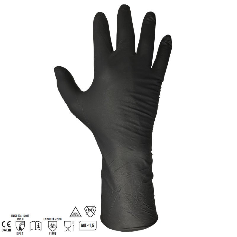 Gants nitrile noir Farm 300 - 50 gants (25 paires) - Lavage - hygiène 