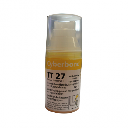 Gel étanchéité raccords filetés jaune 35g Cyberbond TT 27 - 14283/3 - Gel étanchéité raccords filetés jaune 35g Cyberbond TT 27 prix pièce/ Par 3 mini