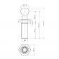 Rotule pour cage E33 D10 M8 en vrac / à l'unité - 15070 - Rotule pour cage E33 D10 M8 en vrac / à l'unité