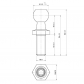 Rotule pour cage E34 D13 M8 en vrac / à l'unité - 15080 - Rotule pour cage E34 D13 M8 en vrac / à l'unité