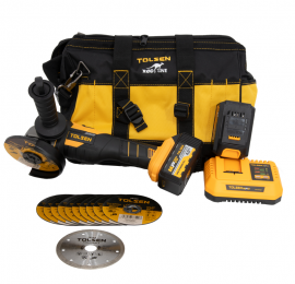 Pack Meuleuse 125mm avec batteries et accessoires Tolsen