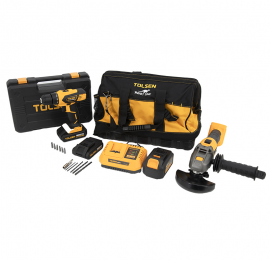 Pack visseuse et meuleuse sans fil 20V avec batteries Tolsen