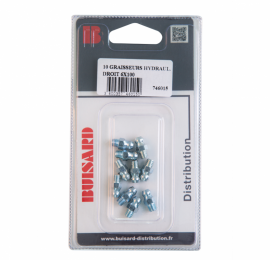 Graisseur hydraulique droit M6X100 Umeta sous blister / lot de 10