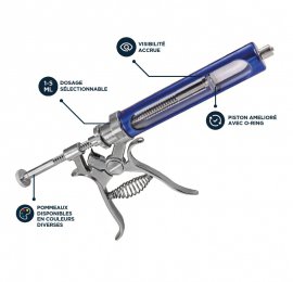 Seringue semi-automatique Strongvax 50ml bleu + accessoires