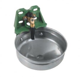 Abreuvoir inox et fonte 5L pour bovins/équins avec valve tube G 1/2"