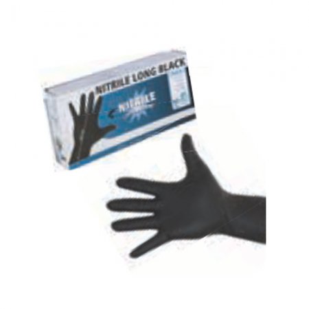 Gant nitrile noir jetable Long Black 30cm 5,5mil 0,14mm - 221665 - Gant nitrile noir jetable Long Black 30cm 5,5mil 0,14mm taille S / Lot de 50 pièces